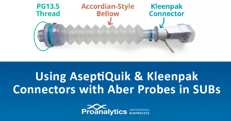 using aseptiquik and kleenpak connectors with aber probes in single-use bioreactors