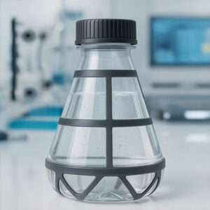 Shake flask used for cell culture with breathable walls enabling enhanced oxygen transfer