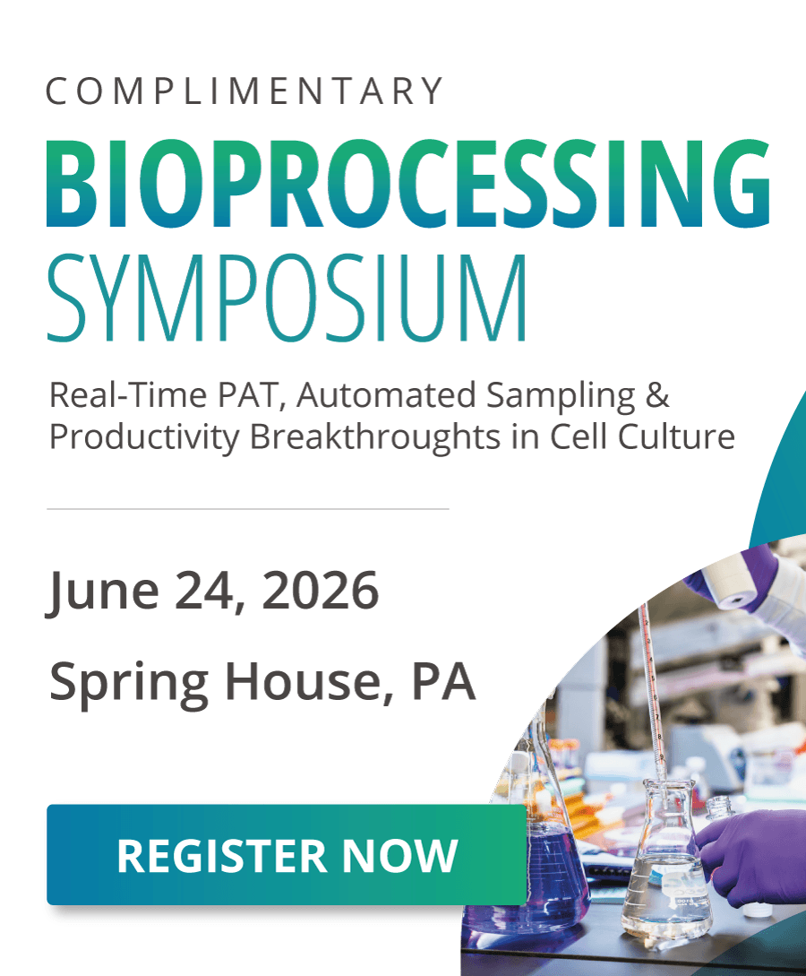 Complimentary Bioprocessing Symposium: Real-time PAT, Automated Sampling & Productivity Breakthroughs in Cell Culture. June 24 at Spring House, PA
